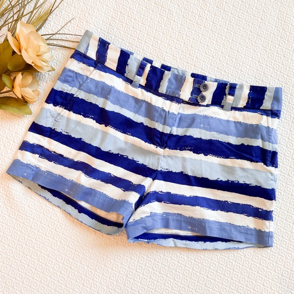 Vineyard Vines Blue Painted Stripe Shorts Size 6 Women’s - Picture 1 of 7